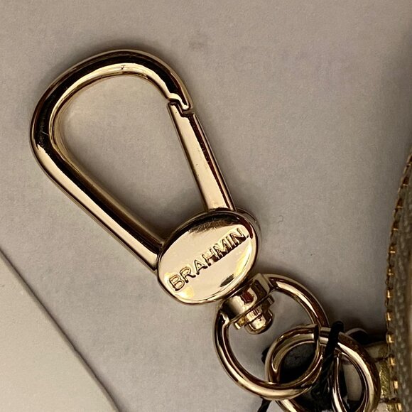 Authentic Zip-Around Brahmin Embossed Leather Coin Purse. 3-7/8" Diameter NWT - Picture 8 of 10